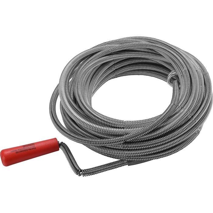 Connex COX260100 Spirale de nettoyage des tuyaux, Argent-rouge, 9 mm x 10  m34 - Cdiscount Au quotidien