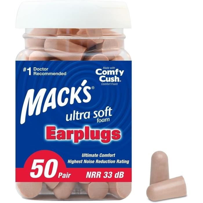 Bouchons D'oreilles étanches Mack's AquaBlock - Lot De 3 Paires Silicone, Réutilisables - Pour Natation, Douche, Surf - 8