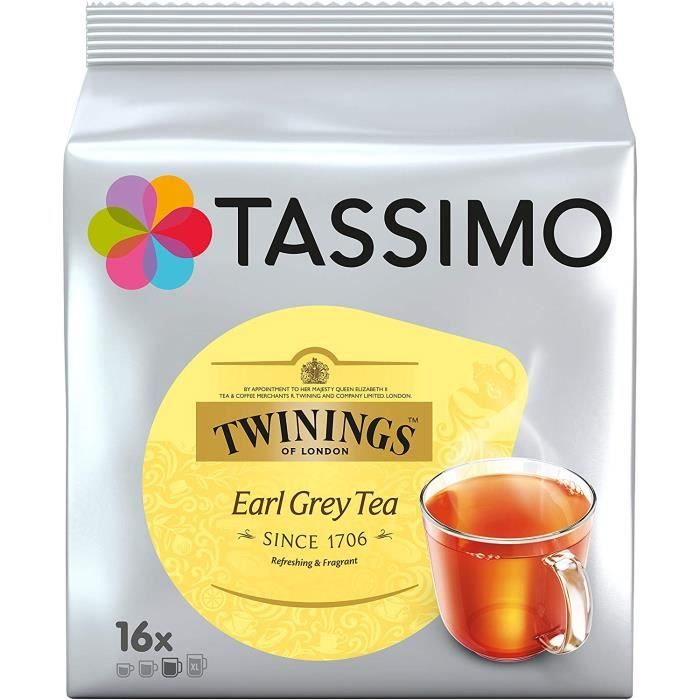 Tassimo Dosette Thé - Twinings Earl Grey - 80 boissons (Lot de 5x16 T  DISCs) - Cdiscount Au quotidien