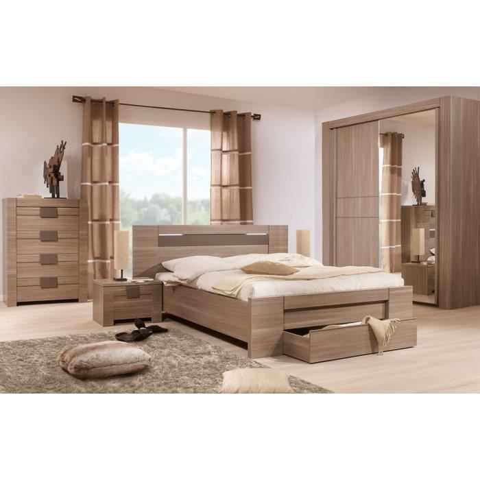 Chambre Adulte Complète 140 x 190 cm n°3 - MACAO - Cdiscount Maison