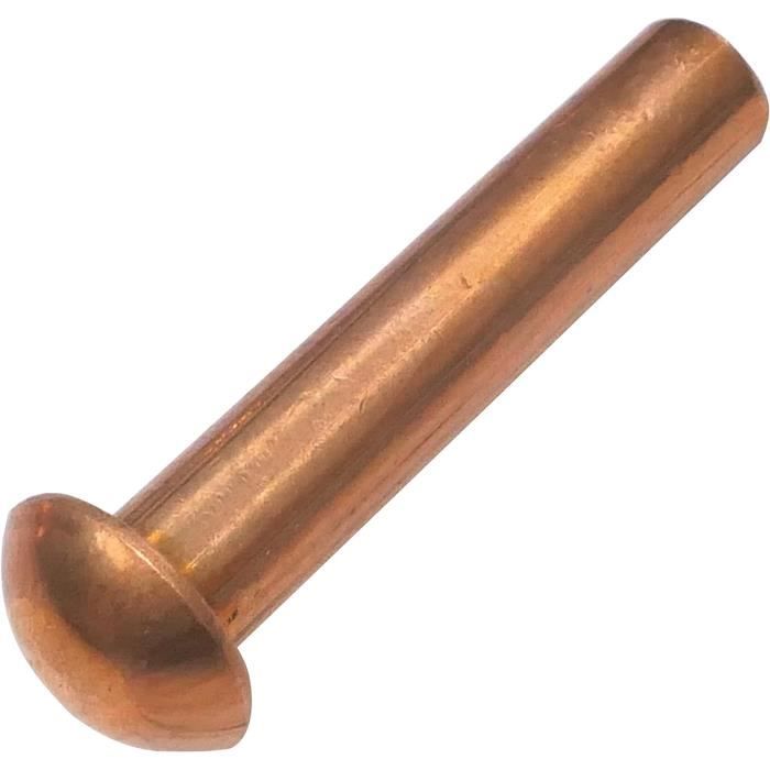 20 pièces 9 x 8 mm rivets en cuivre à tête ronde pour bricolage, clous