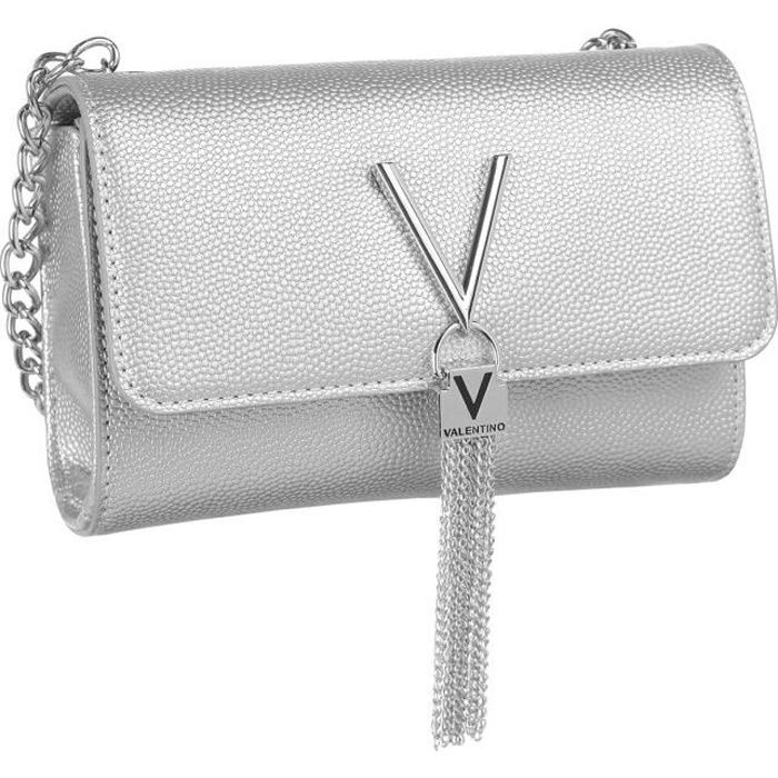 VALENTINO VBS1R403G Sac Main Bandouli re Synth tique Argent