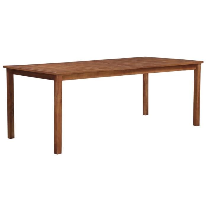 Table de jardin en bois d'acacia - Rectangulaire - VIDAXL - Marron - 8 personnes