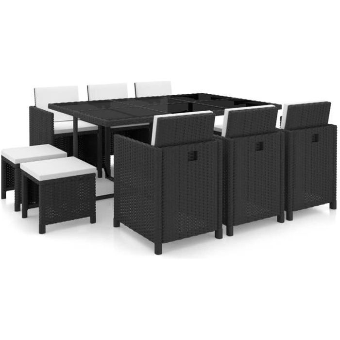 VIDAXL Ensemble à manger d’extérieur 11 pcs Résine Tressée - vue 3