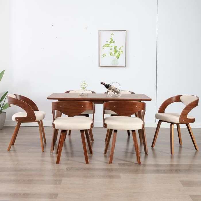 vidaXL 6x Bois Courbé Chaises à Dîner Chaises de Salle à Manger Chaises de Cuisine Chaises de Repas Chaises de Salon Maison 278841