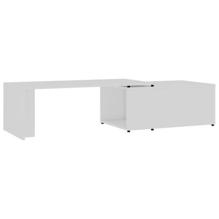 vidaXL Table basse Blanc 150x50x35 cm Aggloméré