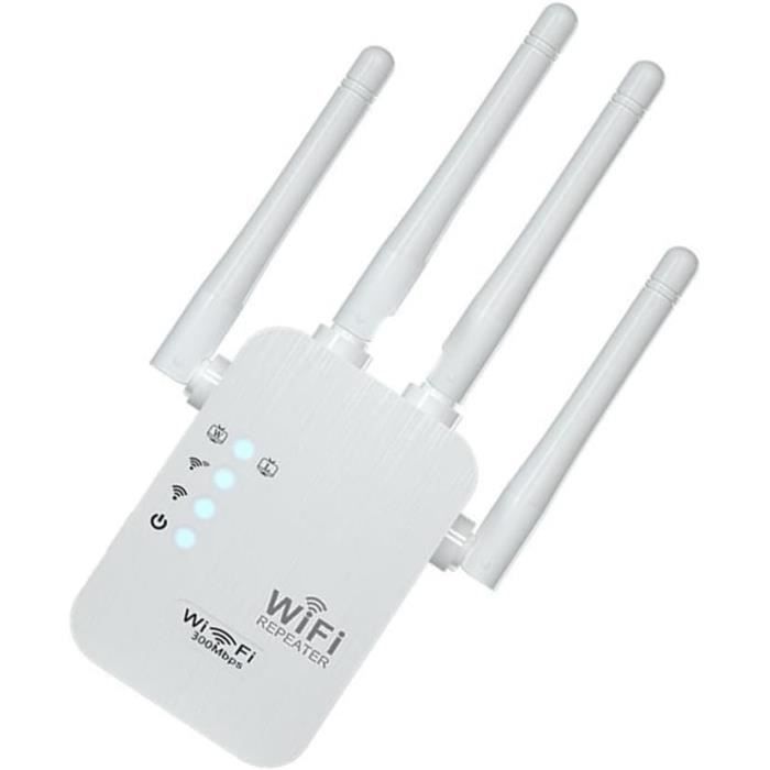 Extension WiFi 6 Antennes - Amplificateur Signal Jusqu'à 3800 M² Et 45 Appareils, Répéteur Internet Domestique