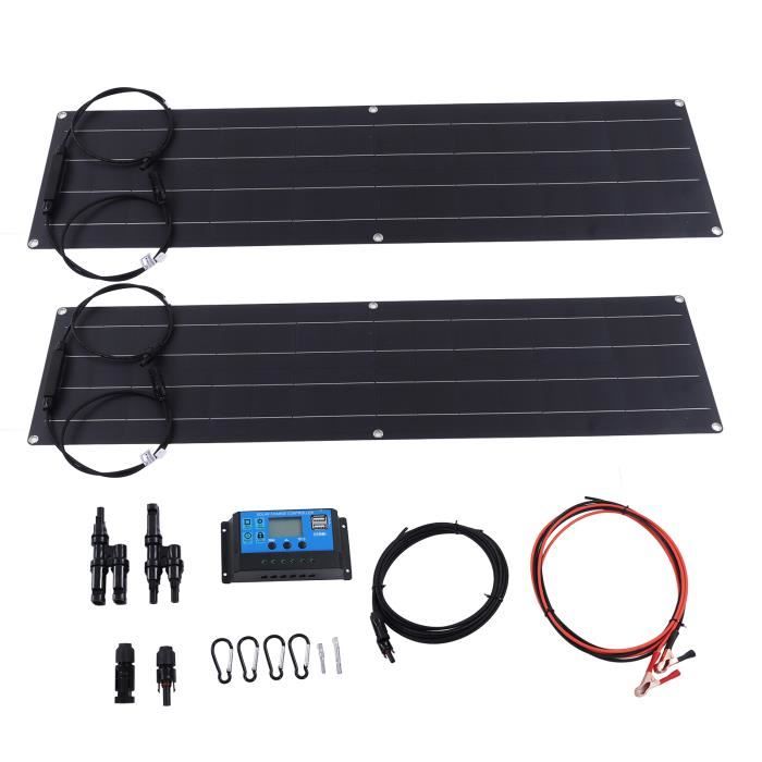 Kit Panneau Solaire Flexible 100W Avec Régulateur De Charge Et Câbles – Dokio, Pour Van, Bateau Ou Camping