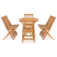 81671Haut de gamme® Ensemble de 1 Table avec 8 chaises pliable - Mobilier de salle à manger de jardin - Bois solide de teck-1