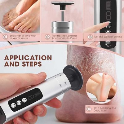 Râpe électrique Ponceuse à Pieds Rechargeable Rose - Anti-callosités, Pédicure, Neuve