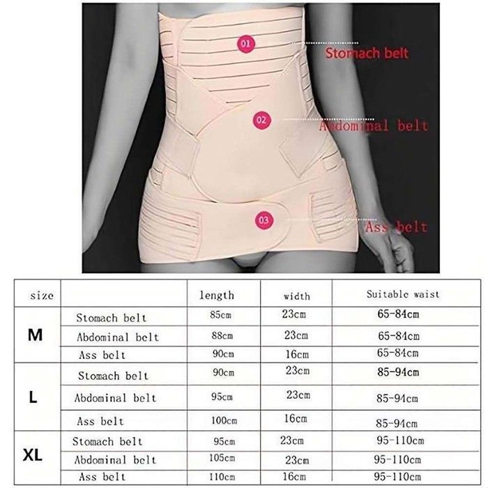 Ceinture Post-partum 3 En 1 - Gaine Abdominale + Ceinture Pelvienne - Pour Récupération Après Accouchement