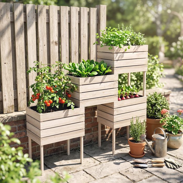 Carré potager - escalier 3 étages - L.120 x l.100 x H.54 cm
