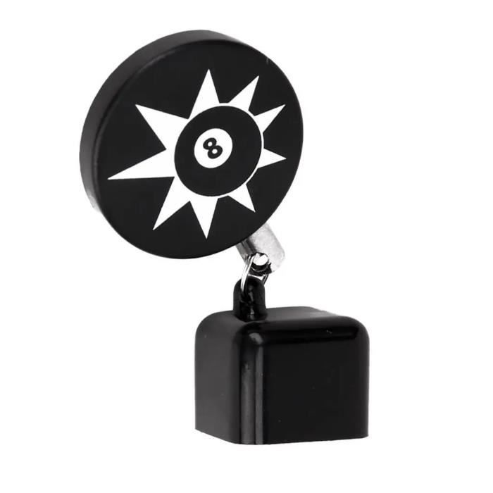 Porte-Craie Rétractable Billard Avec Porte-Clés – Métal & Caoutchouc, Cordon 50 Cm, Noir