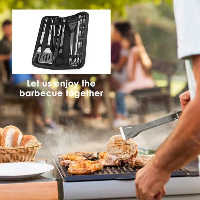 Lot de 20 d'outils pour Barbecue en plein air - Kit Barbecue Ustensiles de  cuisine en Acier inoxydable