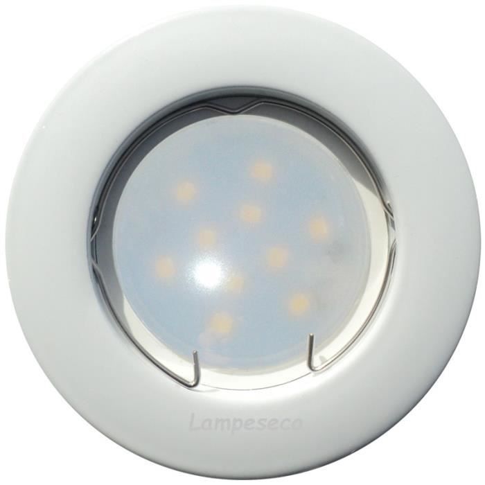 Lot De 3 Spots LED Encastrables Orientables Blanc Chaud - Complet Avec Trim, Blanc, Neuf