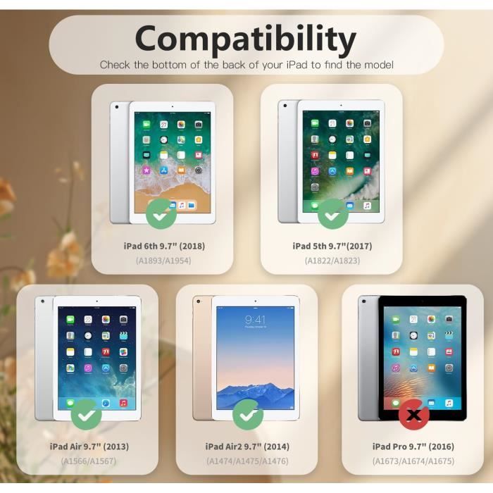 Coque Clavier Pour Ipad 9,7 Pouces, 2017-2018(5E- 6E Génération-Air