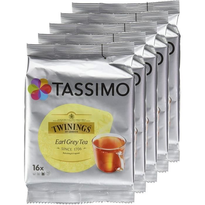 Tassimo Dosette Thé - Twinings Earl Grey - 80 boissons (Lot de 5x16 T  DISCs) - Cdiscount Au quotidien