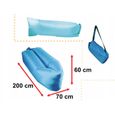 IKONKA Lit gonflable Lazy BAG SOFA bleu 200x70cm-2