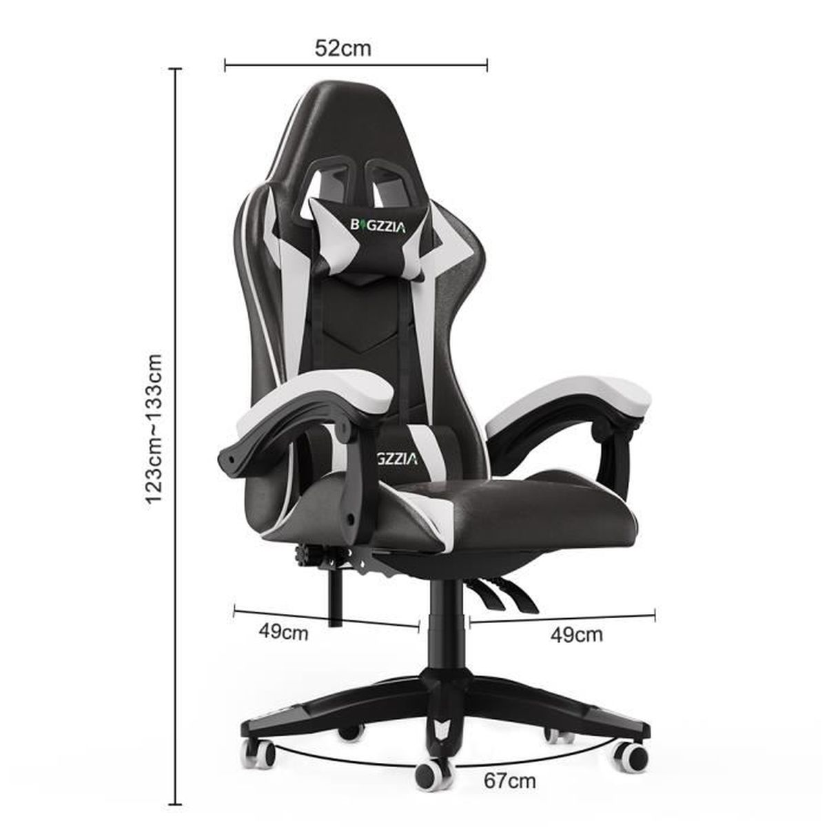 Chaise gaming Bigzzia Fauteuil gamer chaise gaming siège de bureau réglable pivotant gaming