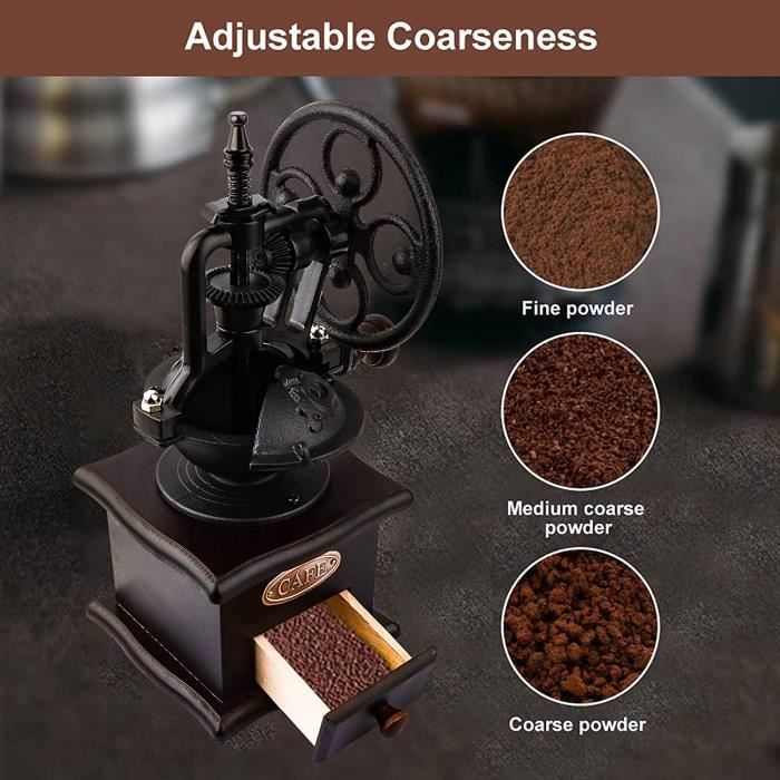 Broyeur manuel de grains de café, noyau de broyage en acier inoxydable,  Portable, pliable
