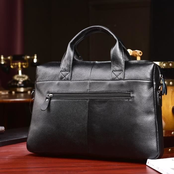 Porte-documents,Sacs à main d'affaires en cuir de vache véritable pour  hommes, sacoche à épaule pour ordinateur, à la - Type Brown - Cdiscount  Bagagerie - Maroquinerie