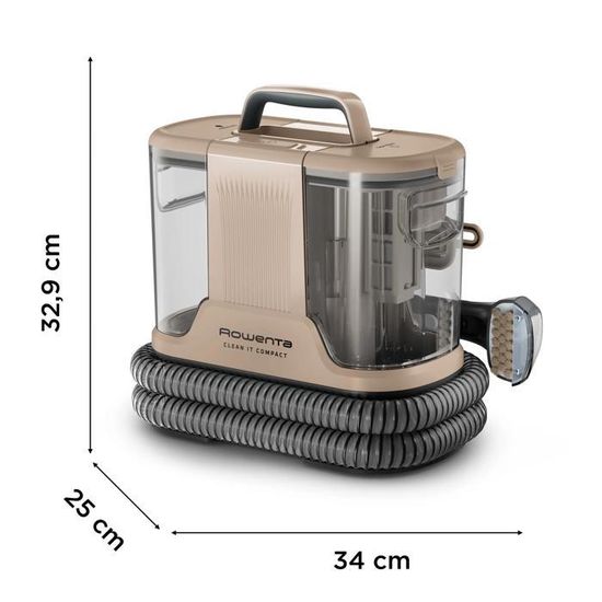 Rowenta Clean It Compact, Shampouineuse, Détacheur, Nettoyeur portable, Rapide et facile, Design compact, IN3010F0
