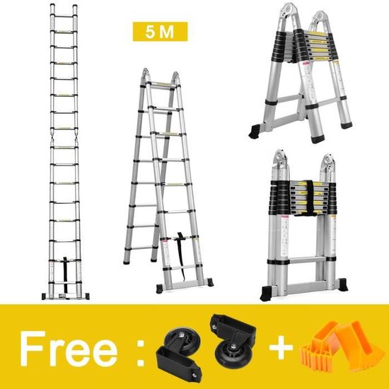 Finether 5m top telescopic ladder