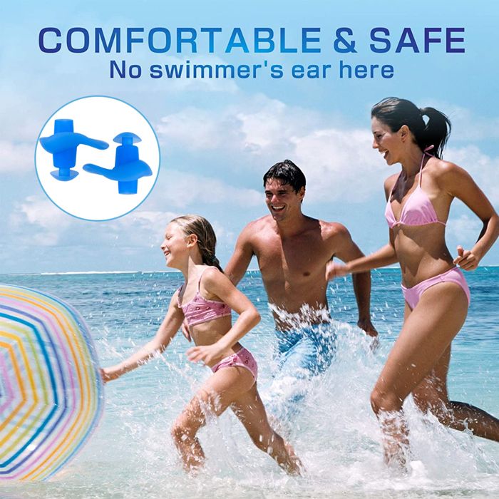 Bouchons D'oreilles Enfant Tianher – 2 Paires En Silicone Souple – Pour Natation, Sommeil, Sports Aquatiques – 5-12 Ans, étui Rangement Inclus