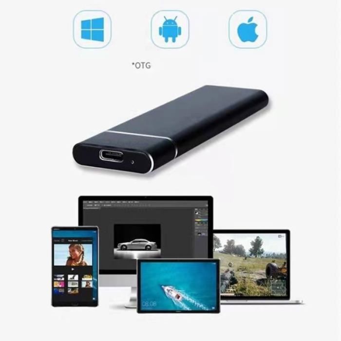Disque Dur Externe SSD Portable 8TB 8To Or avec OTG + Étui Housse Sac — free download