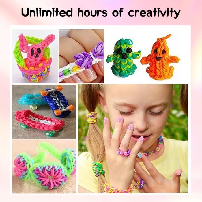 LUZOON 12000+ Elastique Bracelet Enfant Kit XXL, 30 Couleurs Loom Bands Enfant Bricolage Élastique avec Boite de Rangement Cadeau pour Fille Garçon Enfant (Violet) | Votre wishlist sur