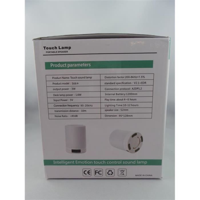 S66 Touch Lamp Portable Speaker Tous les appareils Android et IOS compatibles