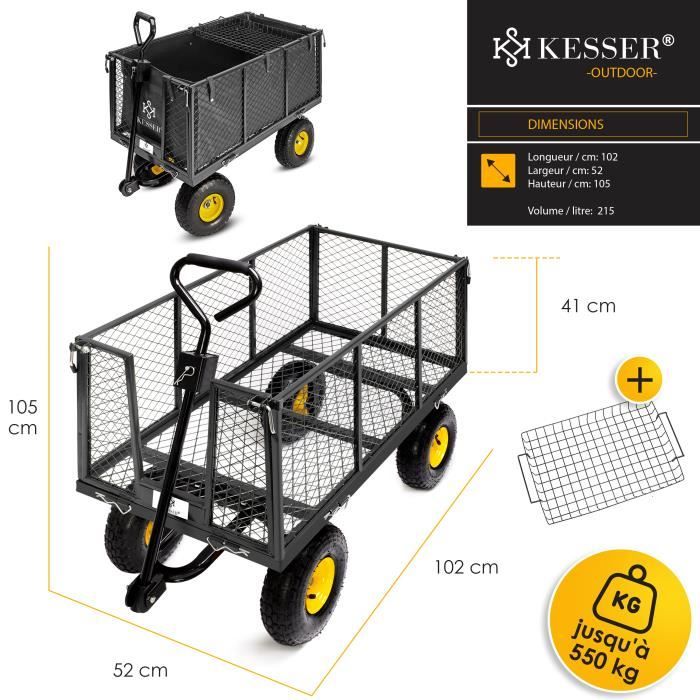 Kesser® Chariot de transport 550 kg Chariot de transport Chariot