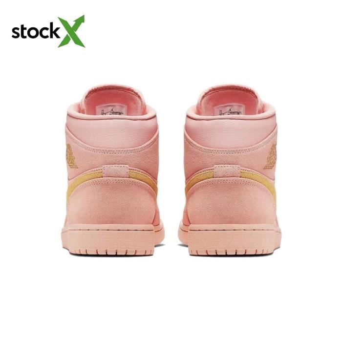 Baskets Nike Air Jordan 1 Mid Coral Gold 852542 600 Hommes Femmes Rose Cdiscount Chaussures