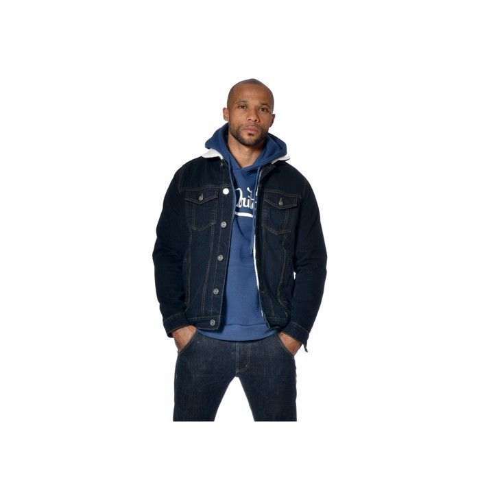 Veste en denim doublee et col sherpa Bill pour homme VON DUTCH Bleu Cdiscount Pret a Porter