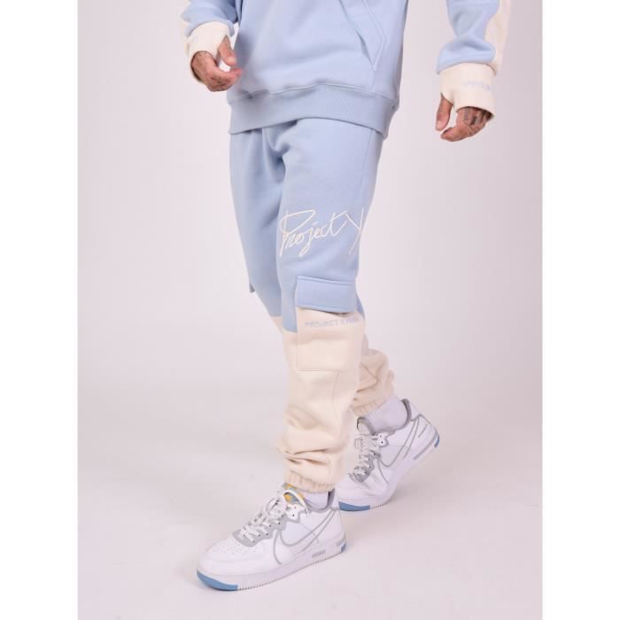 Bas de jogging bicolore PROJECT X PARIS Homme Bleu ciel