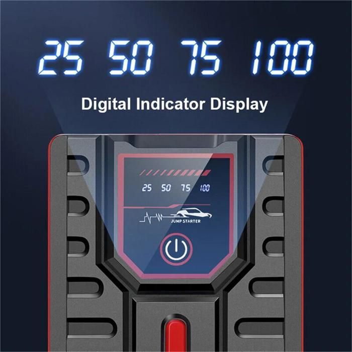 AOKBON Booster Batterie Voiture 1200A 13200mAh - Démarreur Portable USB-C Lampe LED Pour Voiture, Moto, Camion - Étanche Et Sécurisé
