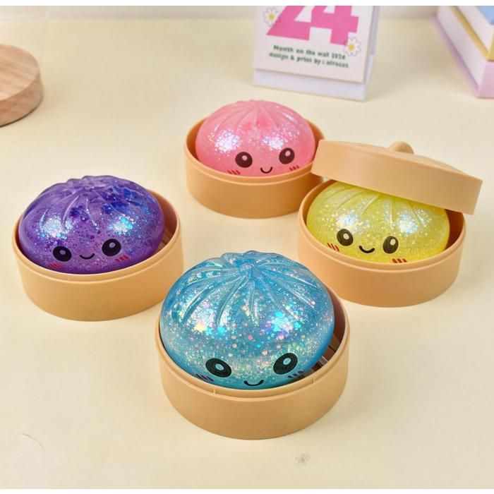 Squishy Boulette Géante – Effet Panier Vapeur – Balle Anti-stress – Forme Ravioli – Jouet Sensoriel – 1 Pièce