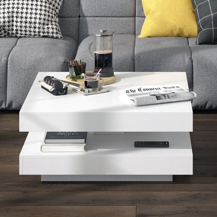 Table Basse | Table De Salon | Table D'appoint 3 Pcs Blanc 49 X 49 X 30 Cm Bois Massif En Pin