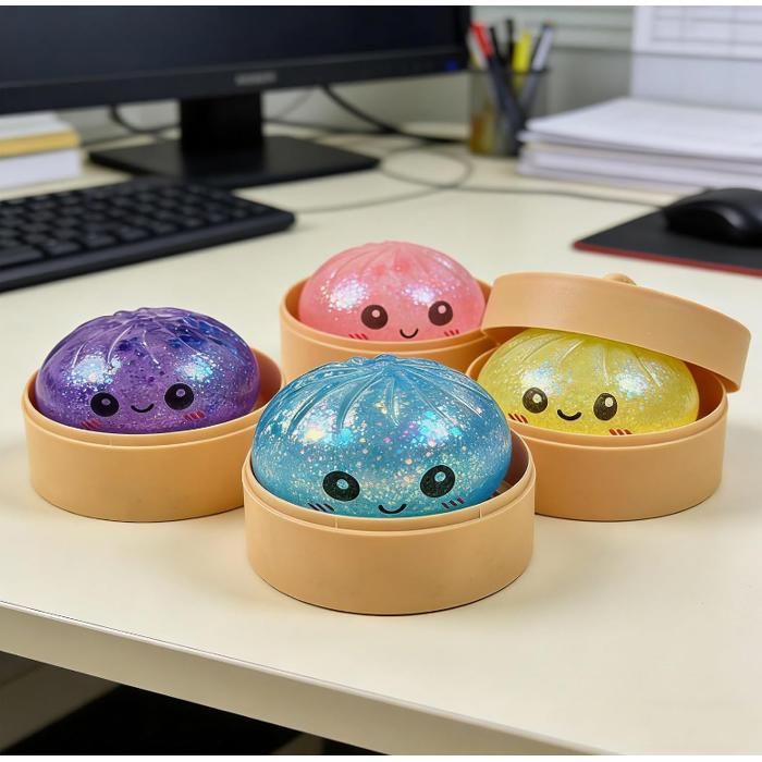 Squishy Boulette Géante – Effet Panier Vapeur – Balle Anti-stress – Forme Ravioli – Jouet Sensoriel – 1 Pièce