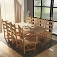 Bonne® 29139 Ensemble Table AVEC 6 Chaise - Table et chaises de salle à manger massives 9 pièces Teck - Moderne-0