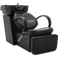 1136[GREAT]Chaise de salon avec lavabo,Chaise de Shampoing Chaise fAUTEUIL de Coiffure Noir Similicuir TAILLE:(128-150) x 60 x 82 cm-0