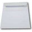 Lot de 50 - Enveloppe blanche Prestige luxe Carré pour carte 165 x 165 mm Papier extra blanc épais 135 g - Patte autocollante pour-0