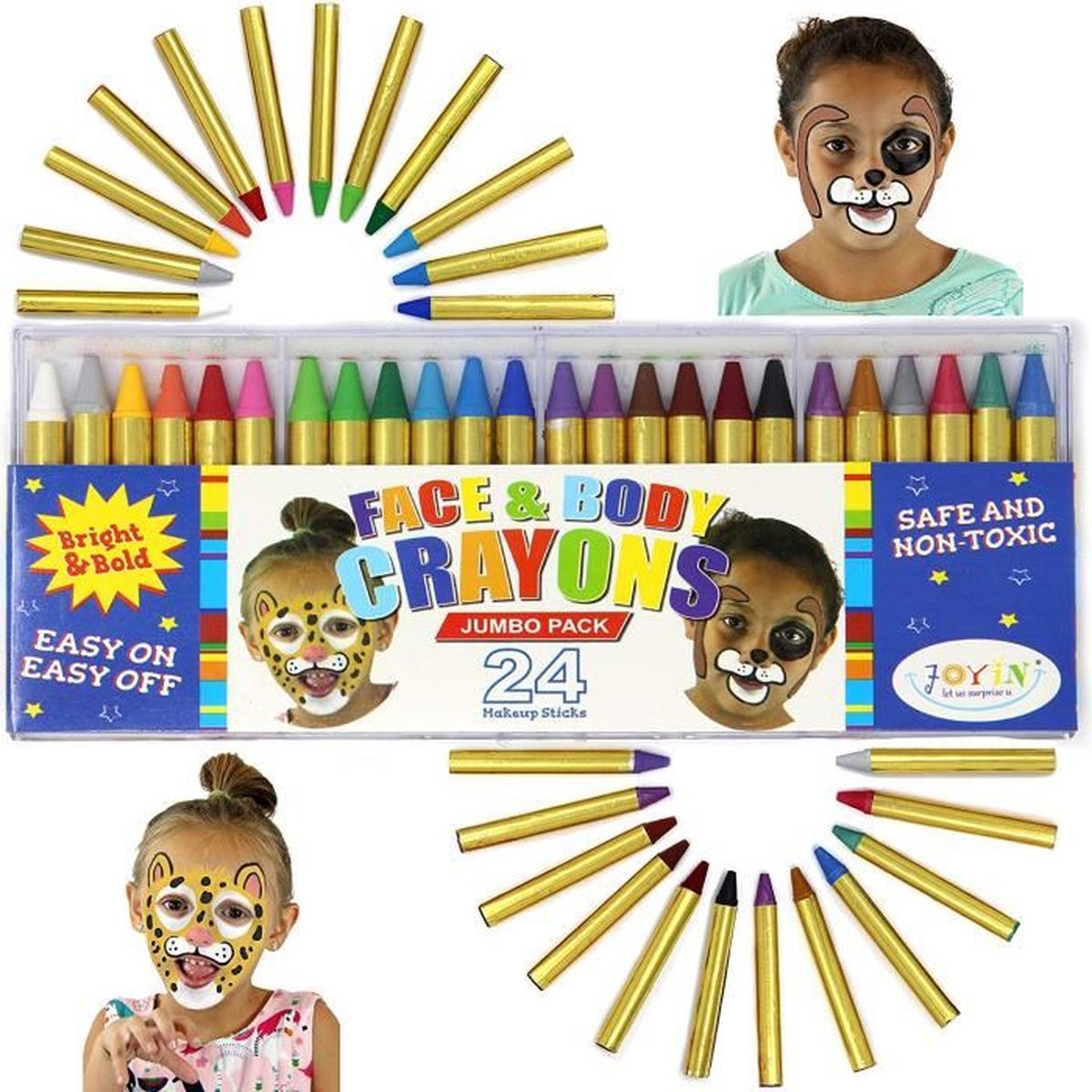 Boîte de 4 crayons maquillage déguisement,Adulte,Enfant