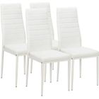 ALIGHTUP Lot de 4 chaises de salle à manger tapissées en PU, Blanc