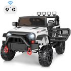 CAROMA Voiture Electrique Enfant 12V, 4.5Ah, 3 à 7 ans, 30W x 2 moteur, 3-4-5 km/h, MP3/Bluetooth/AUX/USB/TF, Klaxon, Lumière avant, Blanc