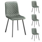 IDIMEX Lot de 4 chaises de salle à manger TERNI rembourrées avec revêtement en tissu suédine vert