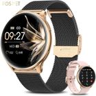 FOSMET Montre Connectée Femme avec Appel Bluetooth 1.32'' Smartwatch Femme avec 120+ Sport SpO2/Étanche/Sommeil/Android iOS Or Noir