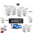 PARTY LIGHT & SOUND SONO MAISON MAGASIN 8 ENCEINTES 80W + 1 AMPLI BLUETOOTH USB idéal salon de coiffure institue de beauté bar club restaurant pack