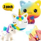 VOLIBEAR 3 Pcs Kawaii Squishy Licorne Donut Chat Jouet Décompression pour Filles et Garçons,Anti Stress Kawaii Squishy Pas Cher Slow Ri M460
