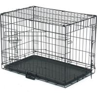 Cage pour Chiens en métal avec 2 portes pour chien - 75 x 47 x 52.5 cm - Noir